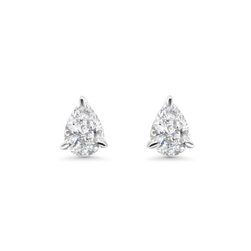 Pear Solitaire Stud Earrings