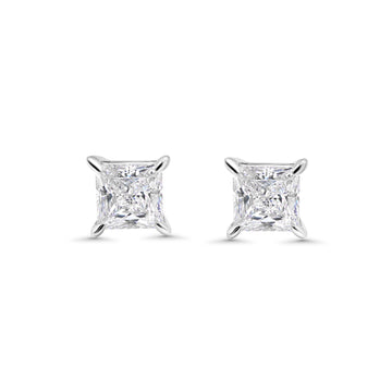 Princess Solitaire Stud Earrings