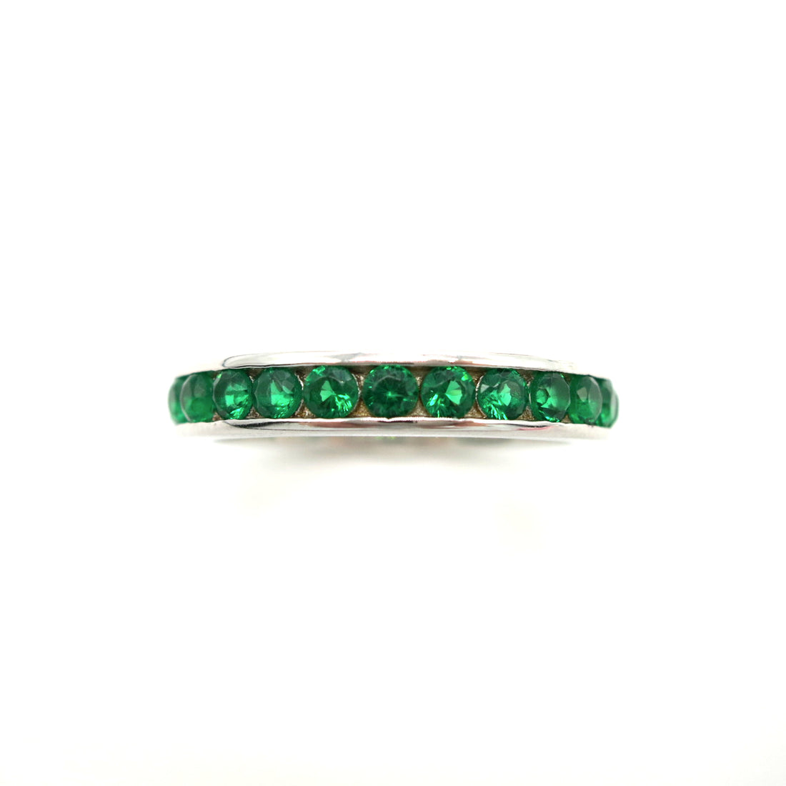 Erica Ring: Three Quarter Emerald Eternity Ring - Lush and Company