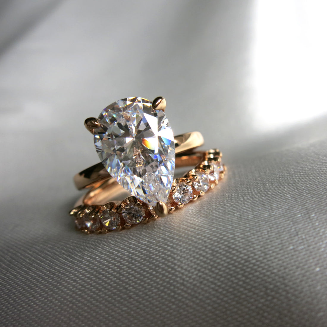 Talia: 4 Carat Pear Diamond Solitaire Ring - Lush and Company