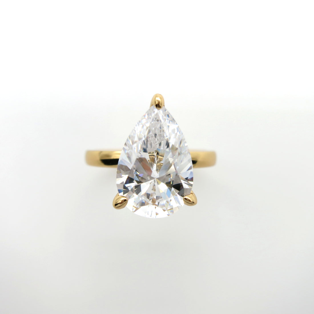 Talia: 4 Carat Pear Diamond Solitaire Ring - Lush and Company