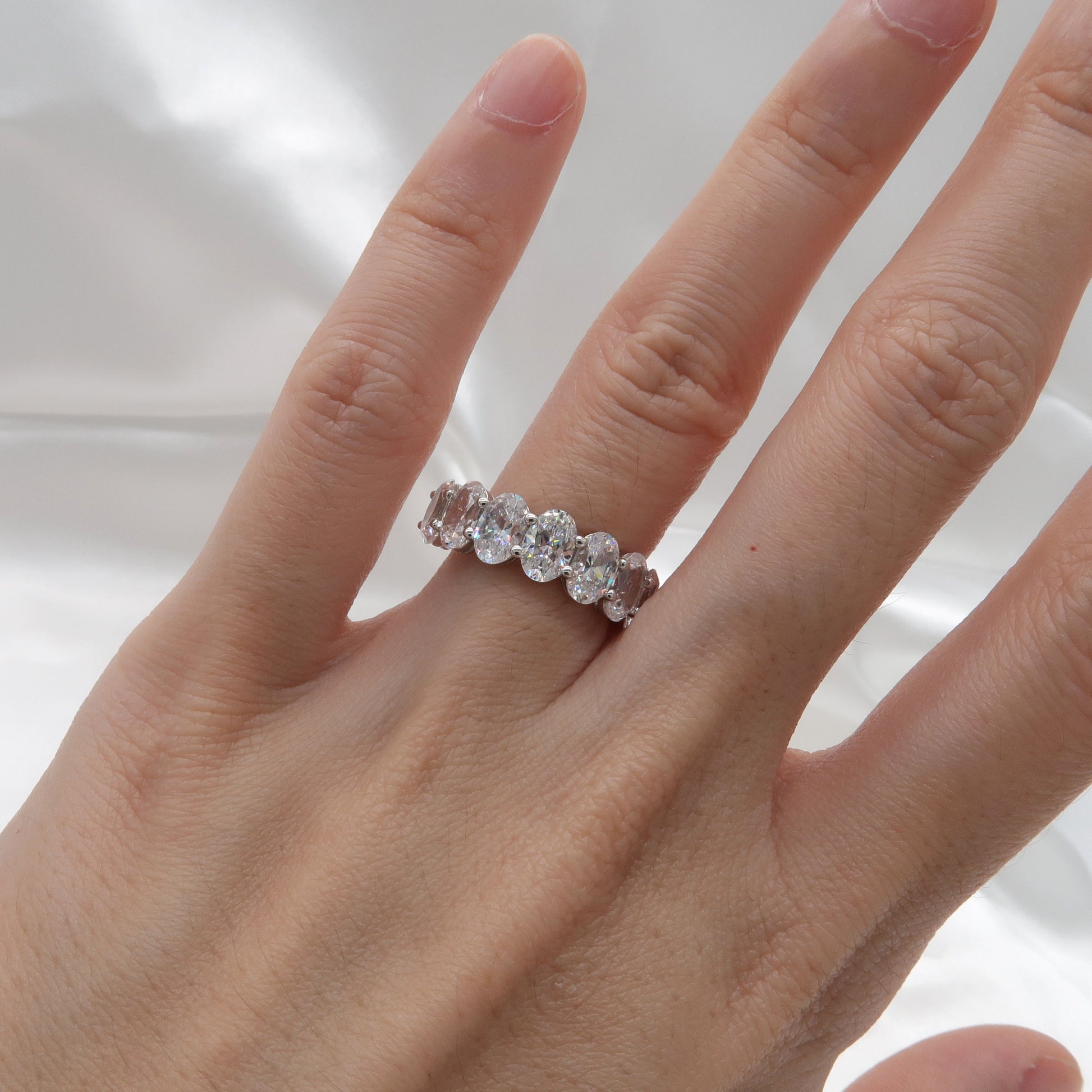 Kamila: Oval Diamond Eternity Ring - Lush and Company