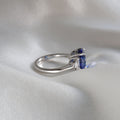 Evelina: 2.5 Carat Oval Sapphire Three Stone Ring - Lush and Company