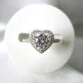 1 Carat Round Diamond Ring 18K White Gold Heart-shaped Halo Engagement Ring - Lush and Company