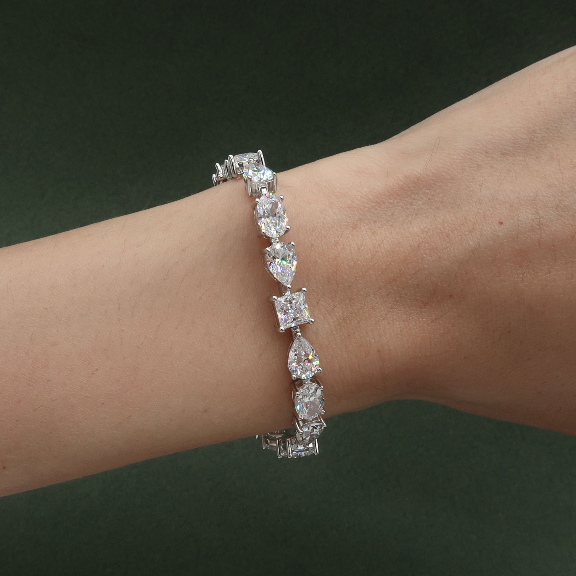 Penelope: Mixed Shape Diamond Tennis Bracelet - Lush and Company