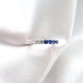 Libra Ring: Half and Half Diamond and Sapphire Eternity Band - Lush and Company