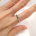 Libra Ring: Half and Half Diamond and Emerald Eternity Band - Lush and Company