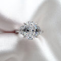 Evelina: 2.5 Carat Oval Diamond Three Stone Ring - Lush and Company