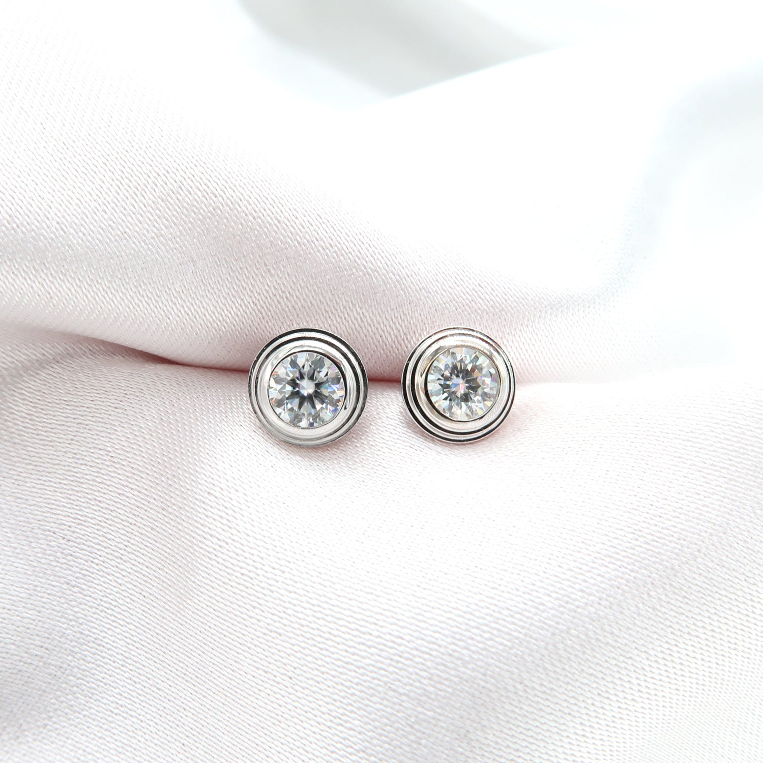 Layla: Diamond Bezel Earrings - Lush and Company