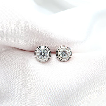 Layla: Diamond Bezel Earrings - Lush and Company