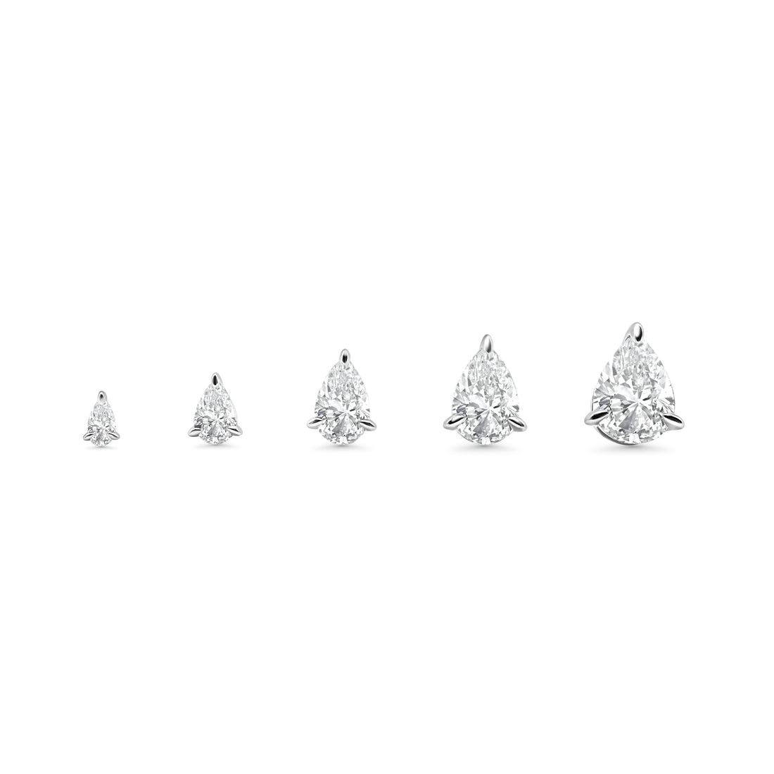 Pear Solitaire Stud Earrings