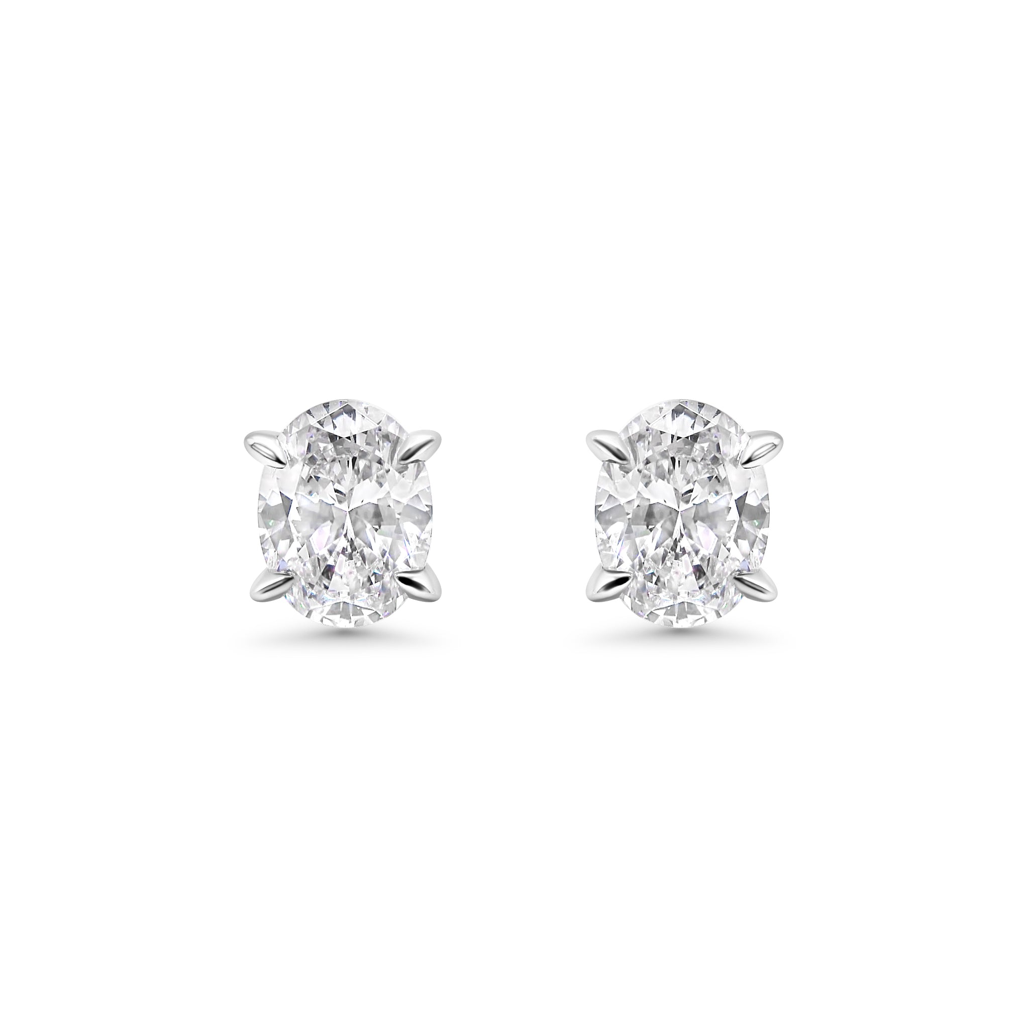 Oval Solitaire Stud Earrings