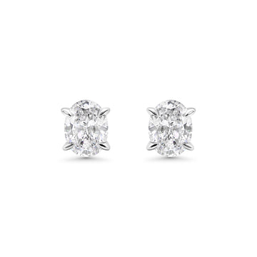 Oval Solitaire Stud Earrings