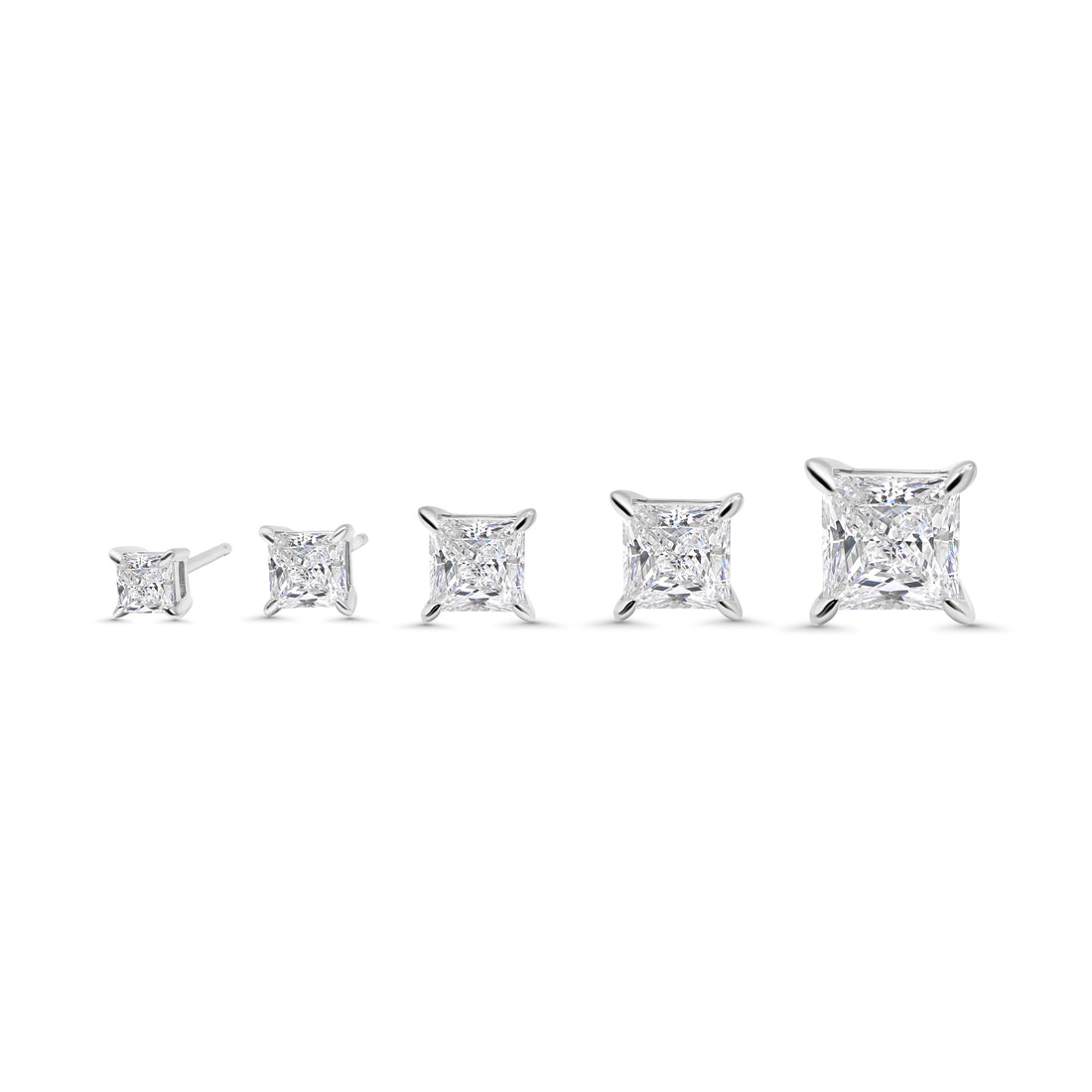 Princess Solitaire Stud Earrings