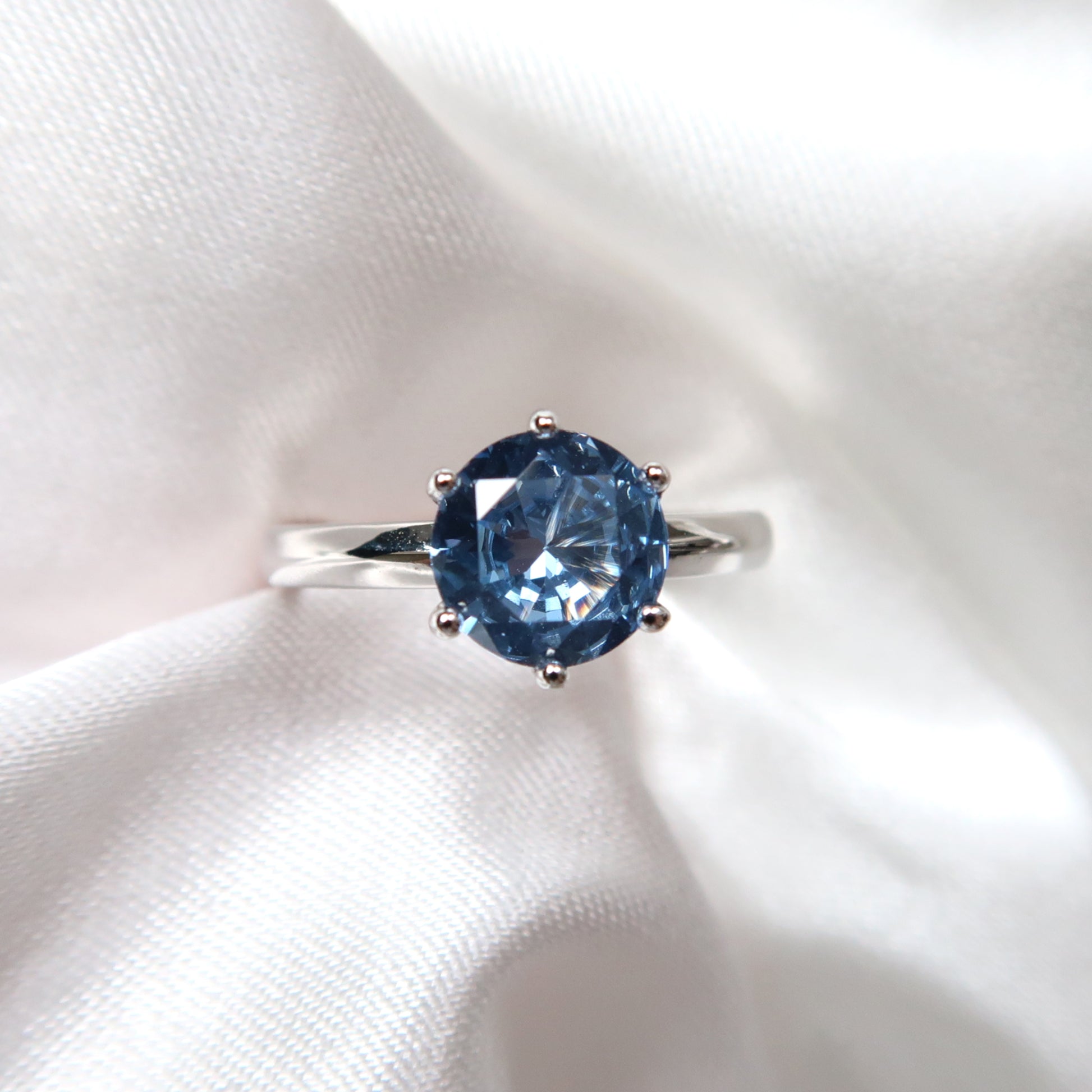 Erica Ring: Three Quarter Blue Spinel Eternity Ring - Lush and Company