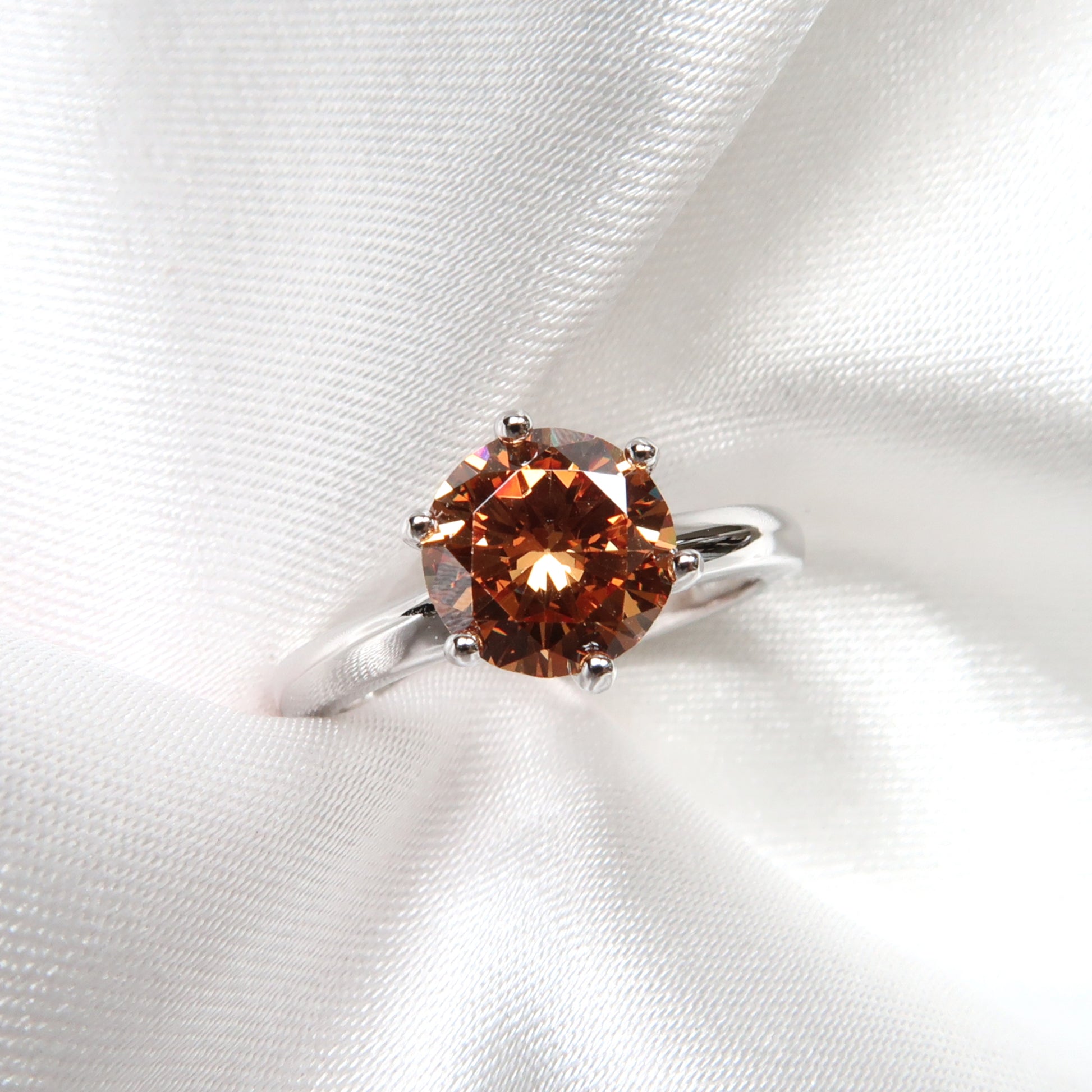 Erica Ring: Three Quarter Orange Sapphire Eternity Ring - Lush and Company