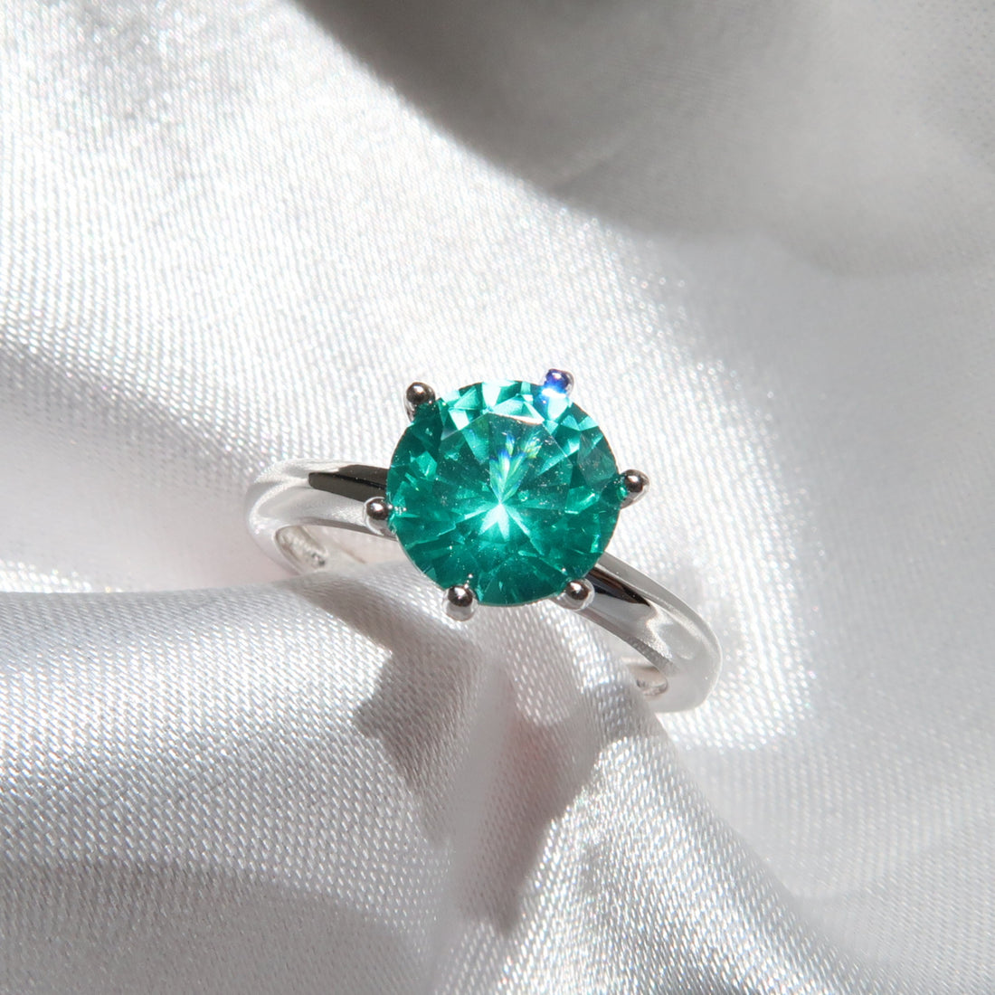 Erica Ring: Three Quarter Emerald Eternity Ring - Lush and Company