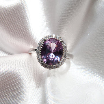 2.5 Carat Oval Alexandrite Halo Diamond Ring - Lush and Company