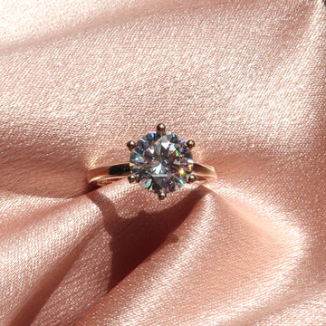 Luna: 2 Carat Round Diamond Solitaire Ring - Lush and Company