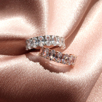 Katherine: Oval Diamond Half Eternity Ring - Lush and Company