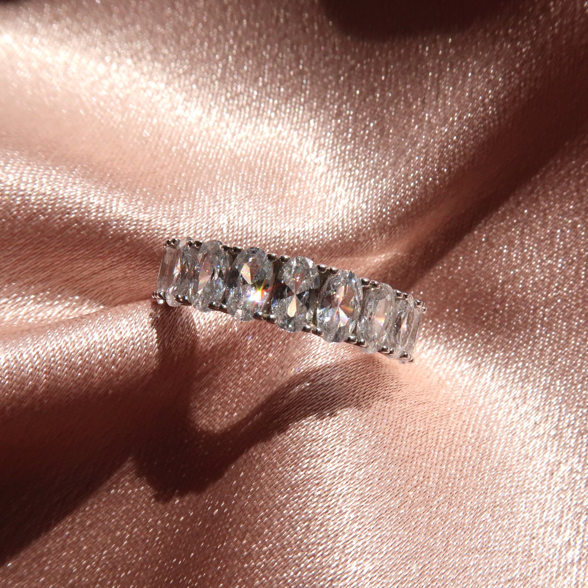 Katherine: Oval Diamond Half Eternity Ring - Lush and Company